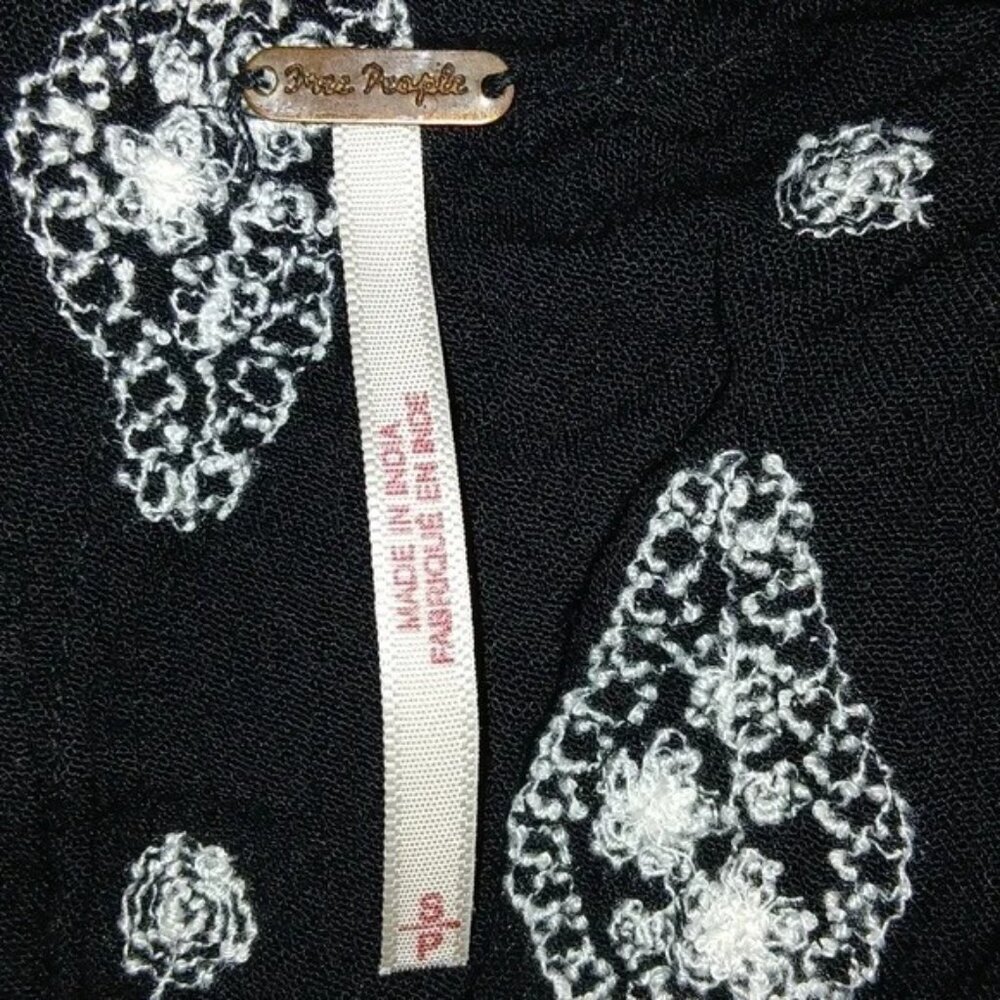 Free People Black Diamond Embroidered Tunic Top - Picture 8 of 9